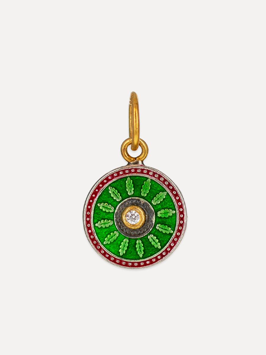 Enameled 24K Gold & Silver Garden Charm