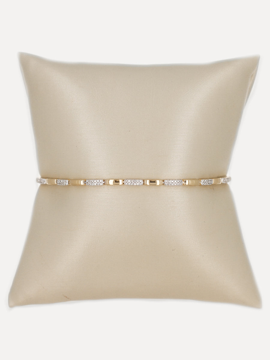 14K Celeste Pavé Diamond Pillow Link Bracelet
