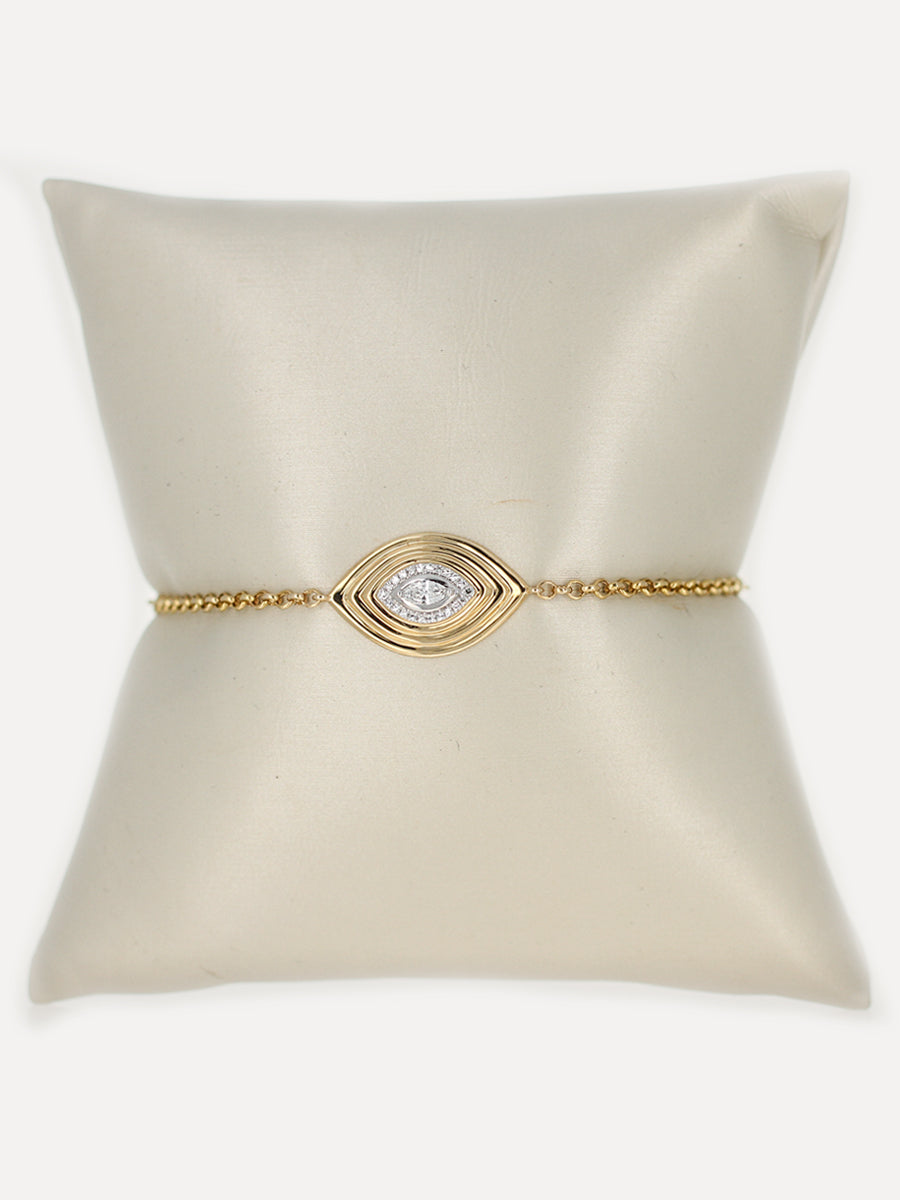 14K All Seeing Eye Diamond Bracelet
