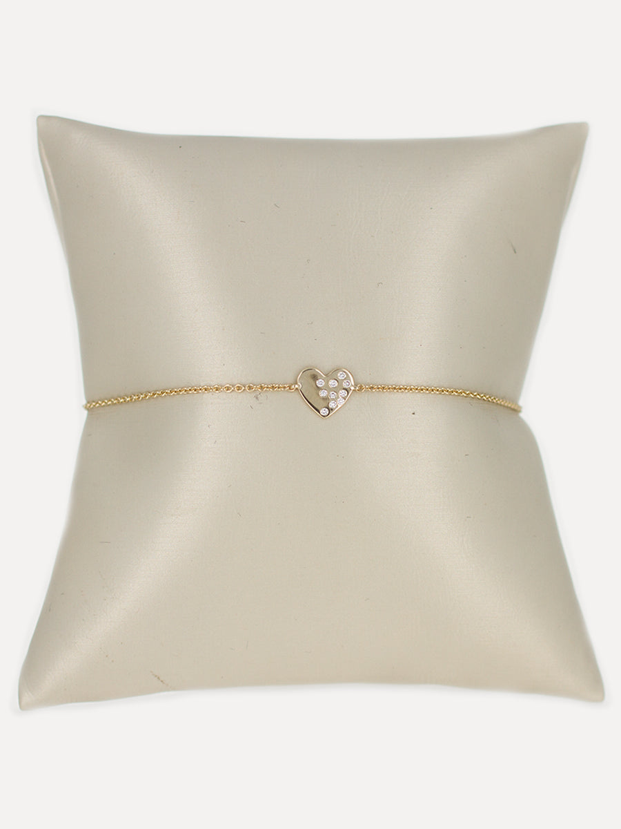 14K Eternelle Scattered Diamond Heart Bracelet