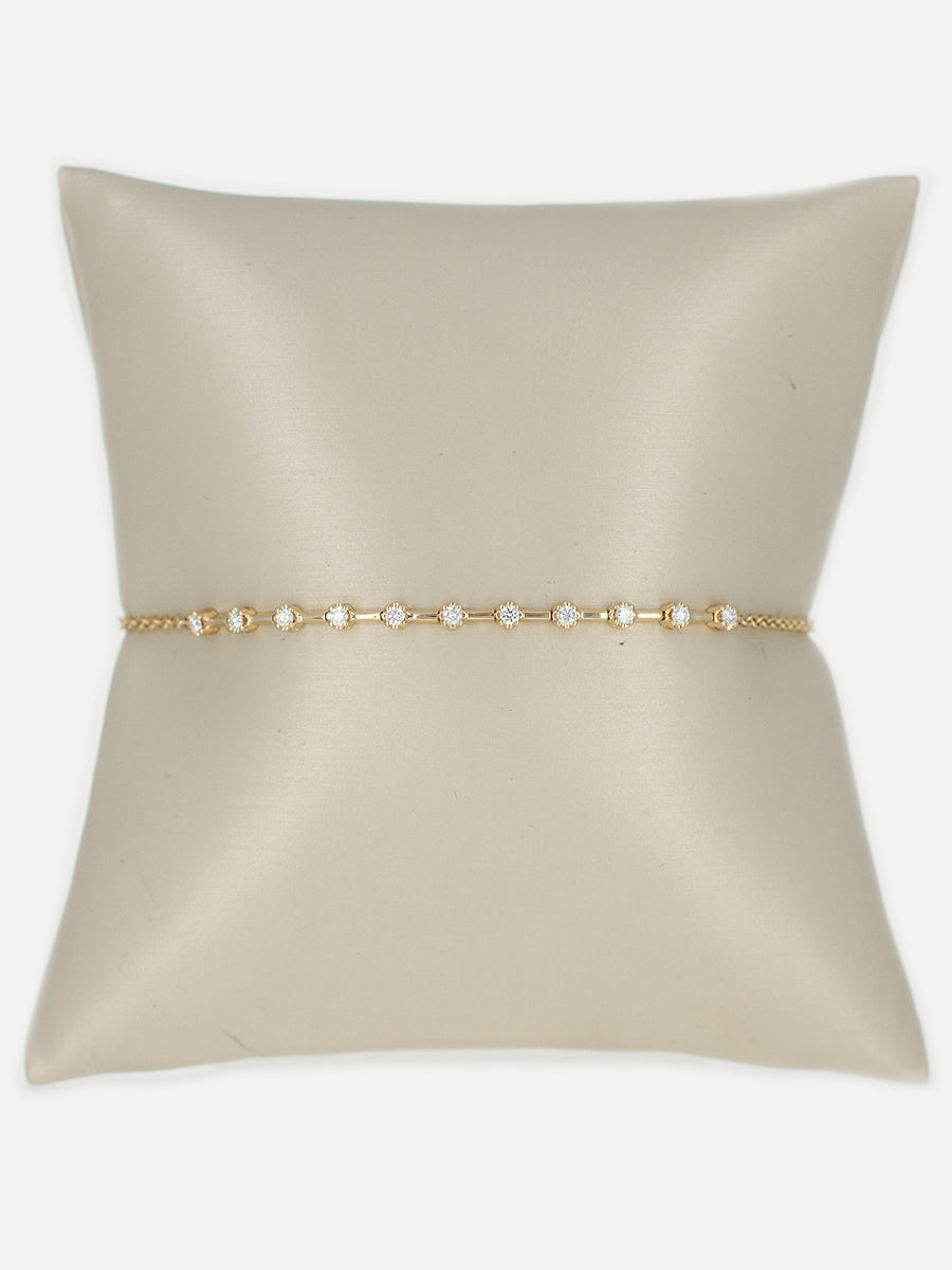 14K Diamond Station Link Bracelet