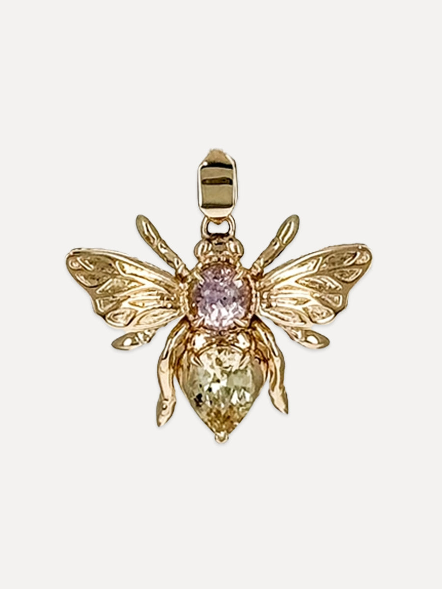 14K Bumblebee Sapphire Charm