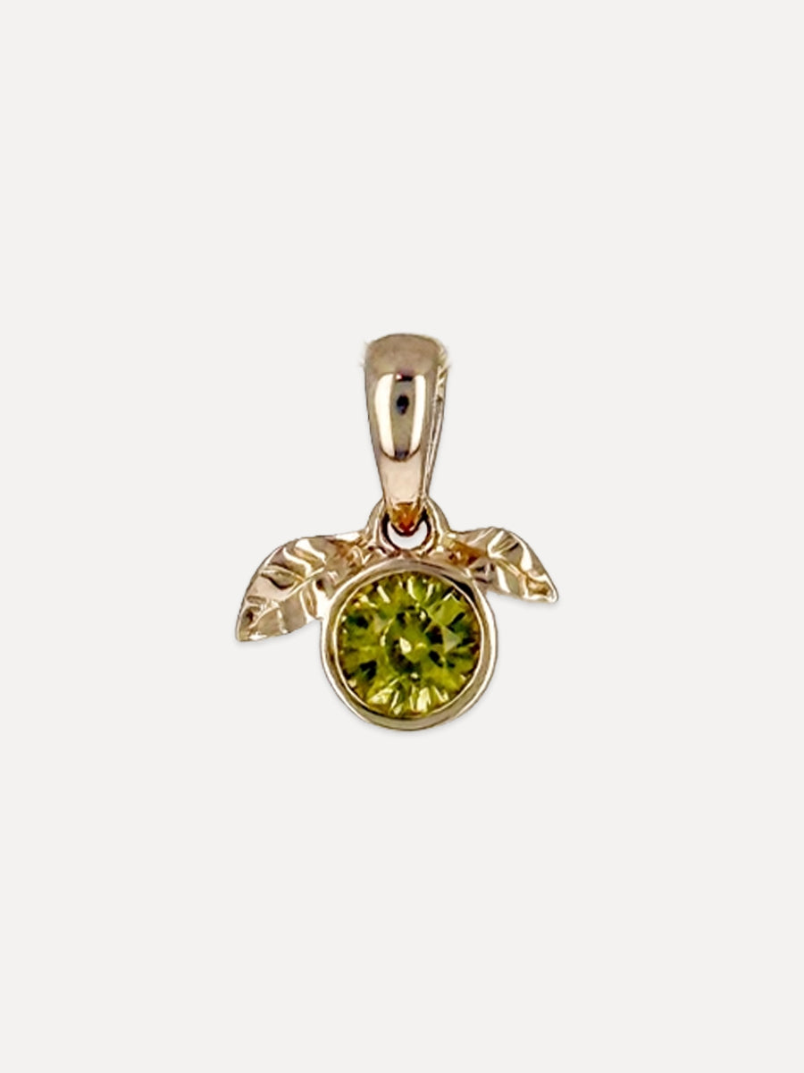 14K Citrus Green Sapphire Charm