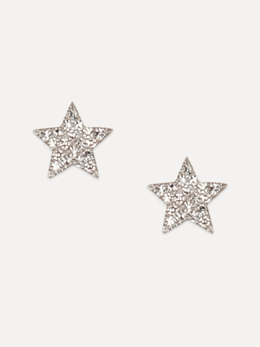 14K Pavé Diamond Star Studs