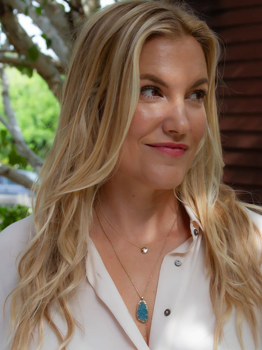 14K Rose Cut Opal Pendant Charm