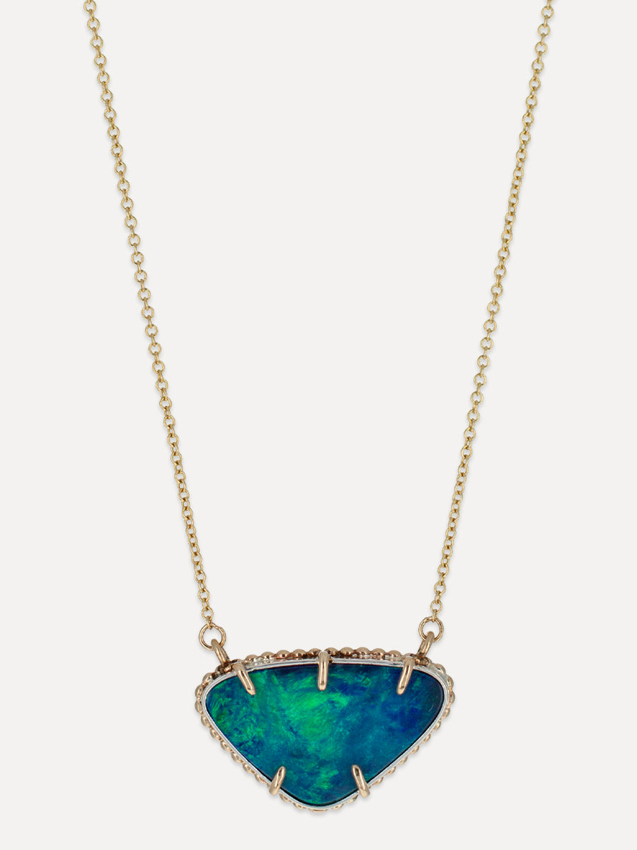 14K Mystic Australian Opal Necklace