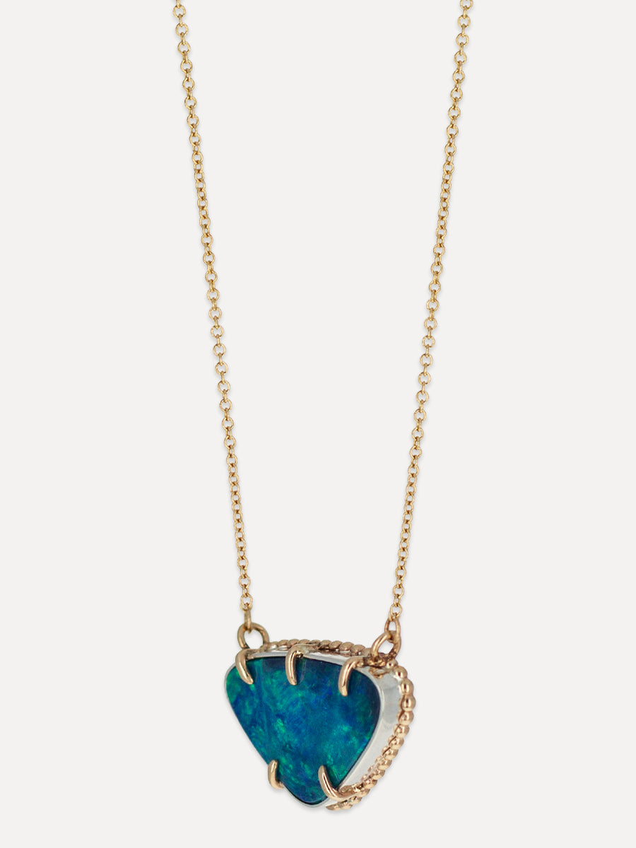 14K Mystic Australian Opal Necklace