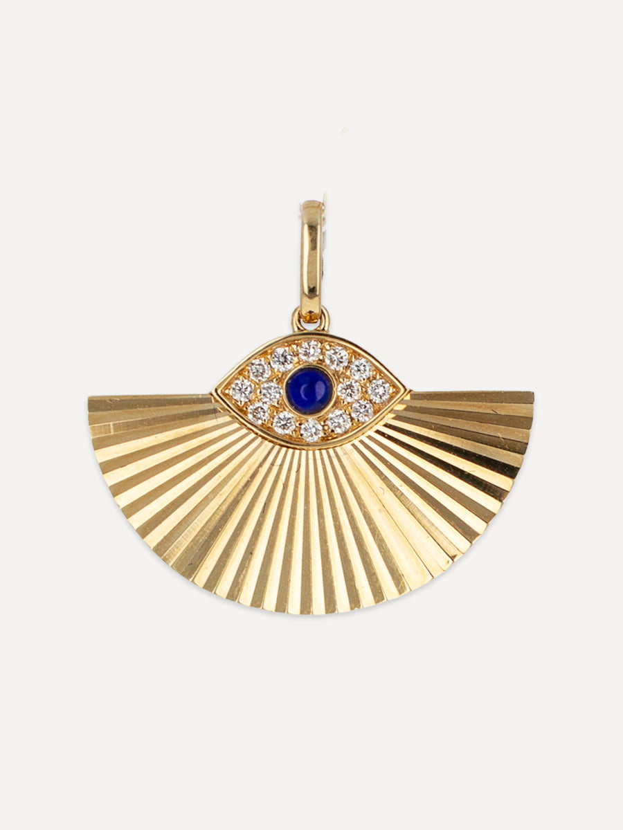 18K Diamond & Lapis Deco Eye Charm