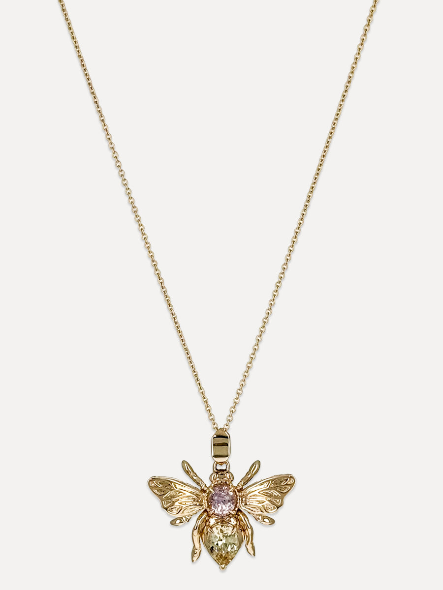 14K Bumblebee Sapphire Charm