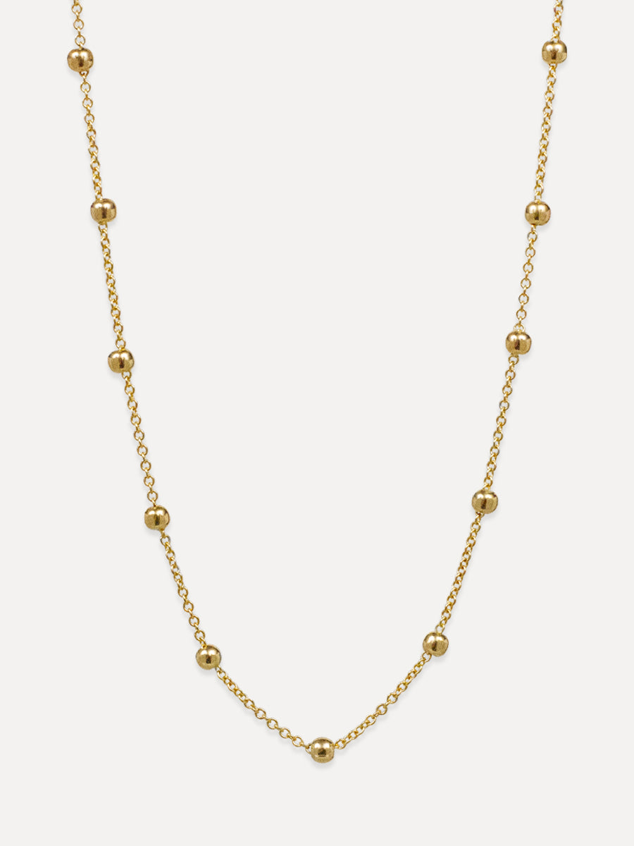 14K Round Bead Cable Chain