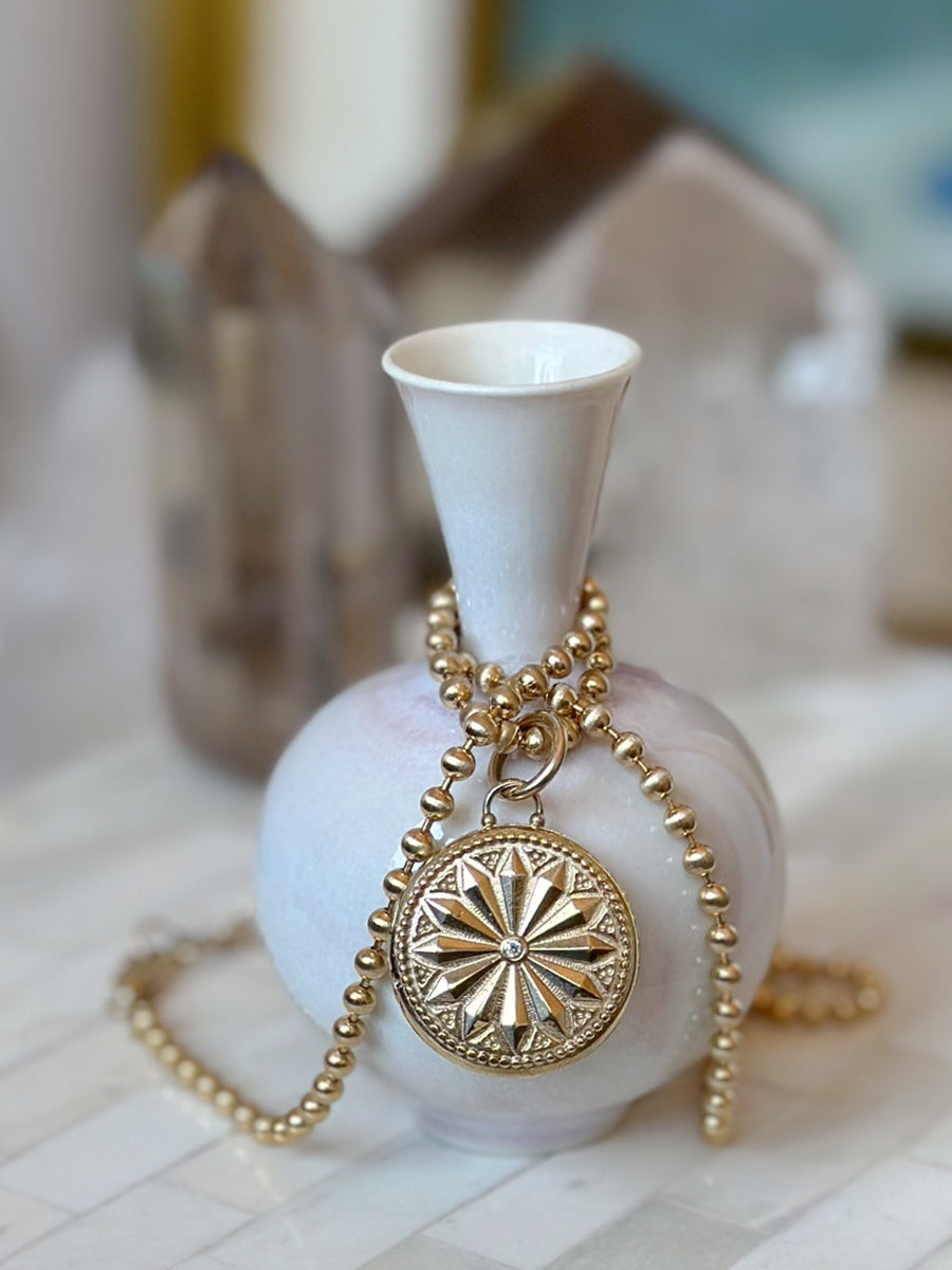 Sun Lotus Locket Charm