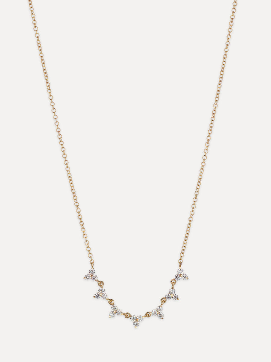 14K Diamond Trio Seven Charm Necklace