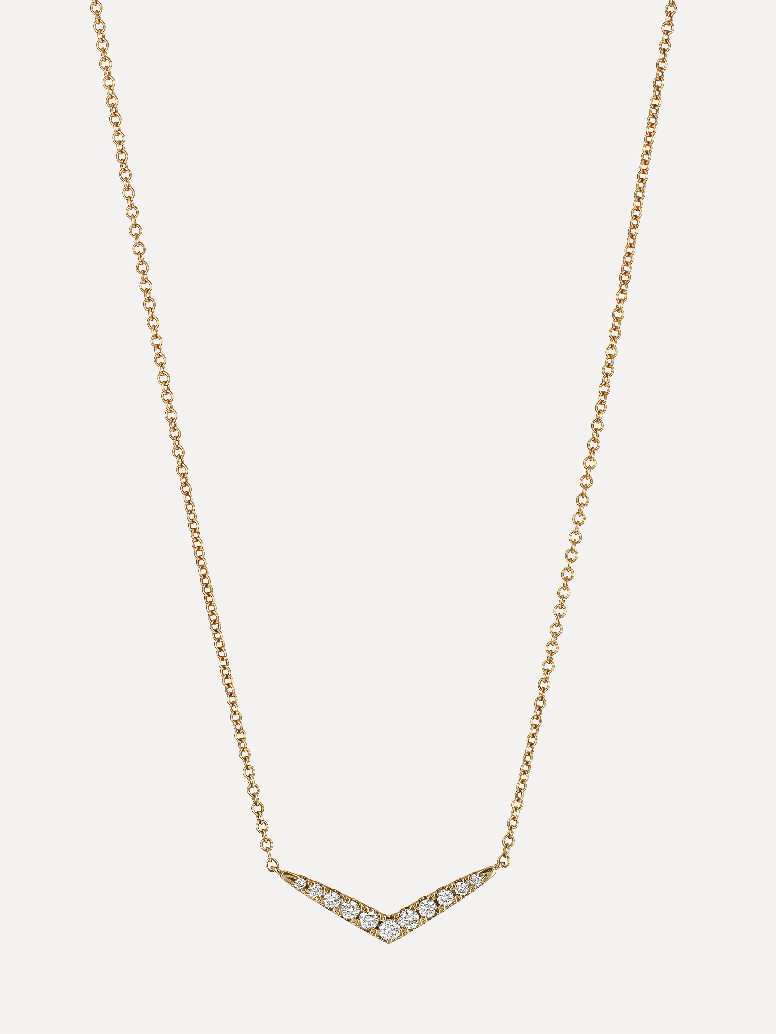 14K Diamond V-Shaped Collar Necklace