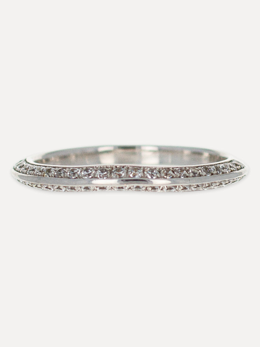 14K Knife Edge Diamond Stackable Band