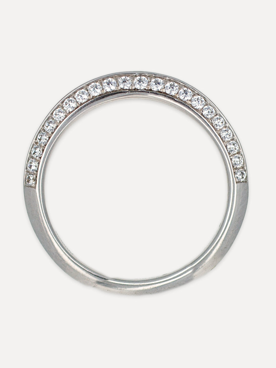 14K Knife Edge Diamond Stackable Band