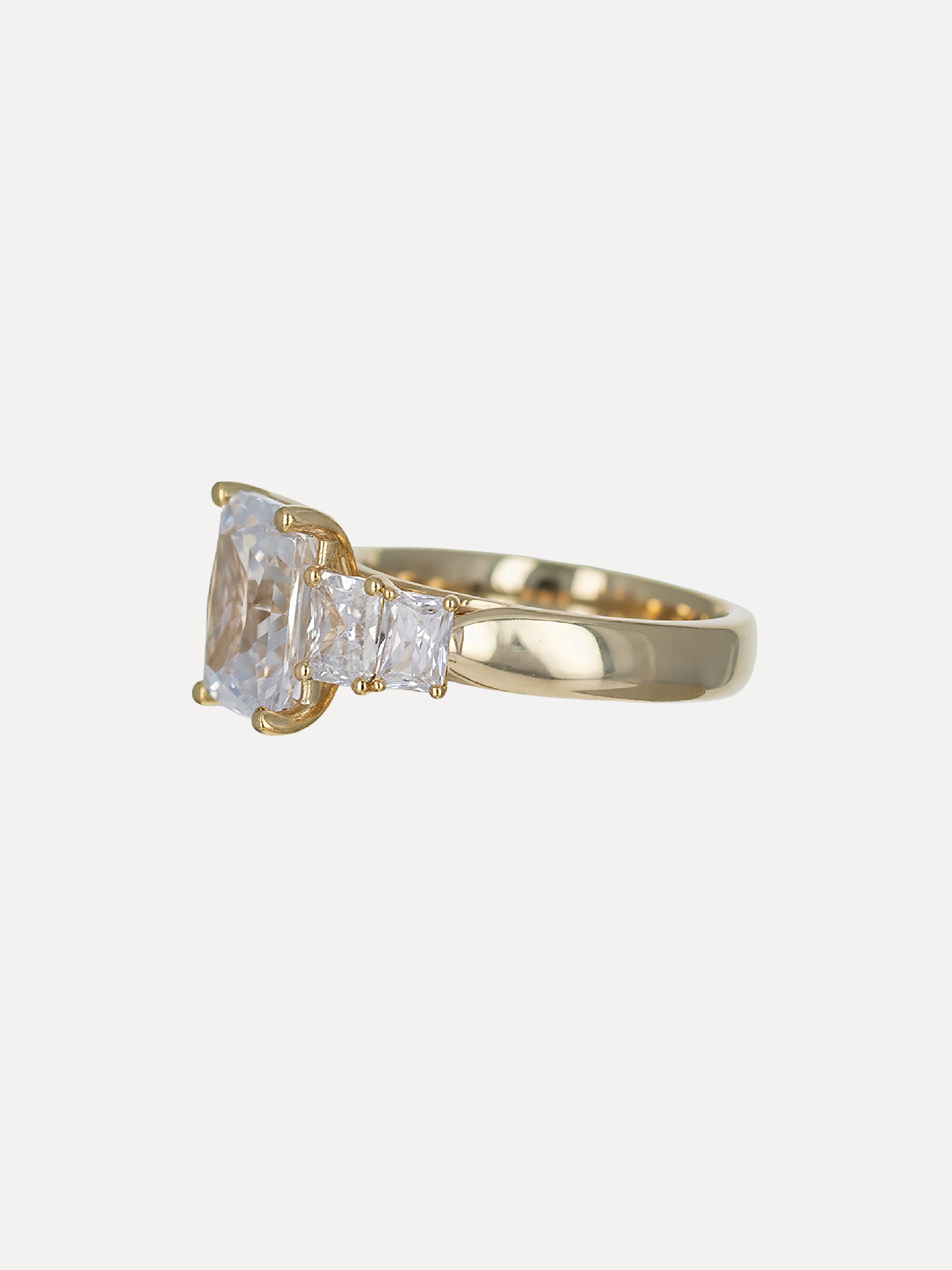 18K Radiant-Cut Diamond Five Stone Engagement Ring