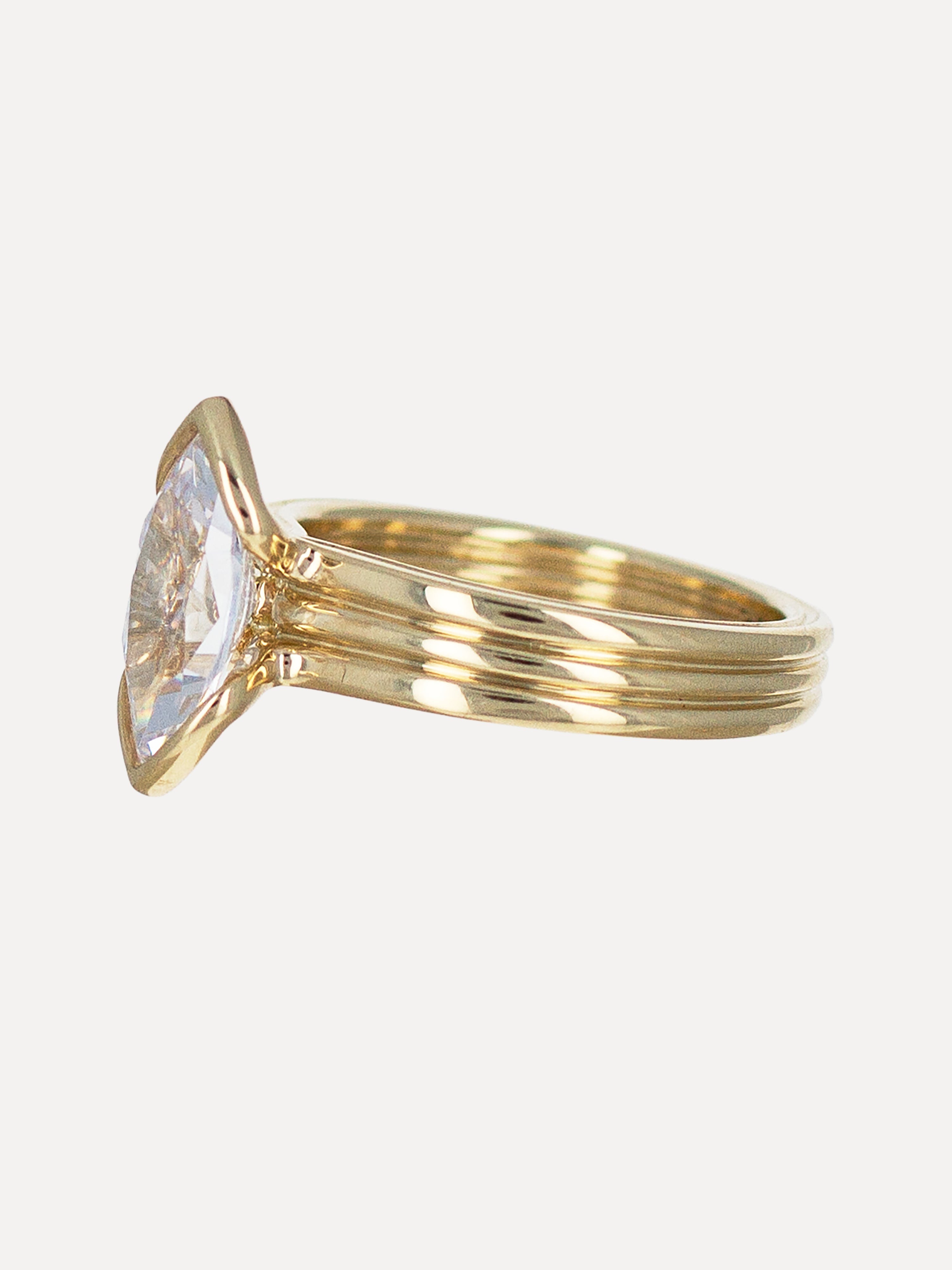 14K Thalia Marquise Solitaire Engraved Engagement Ring