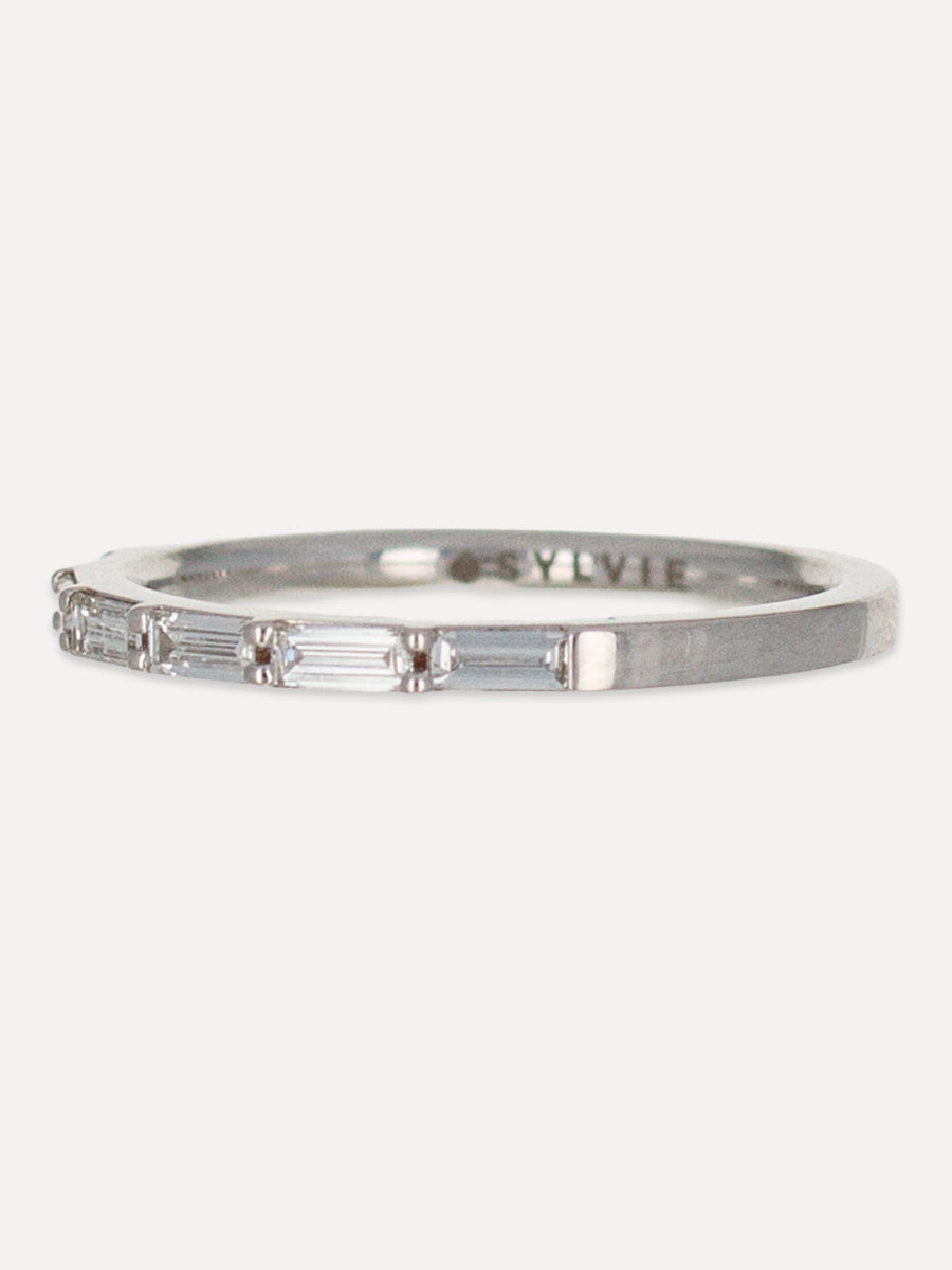 14K Open Channel Baguette Diamond Band