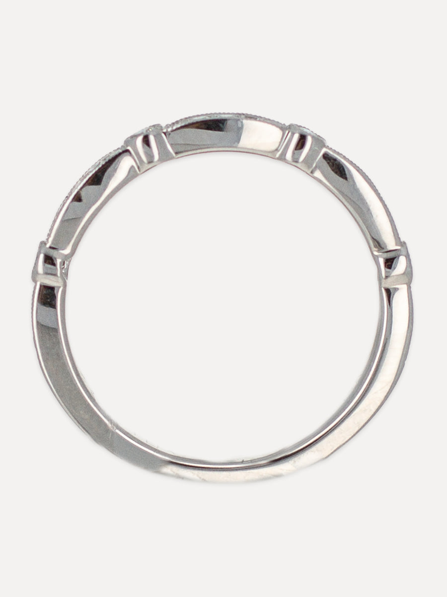 14K Chateau Diamond Stackable Milgrain Band