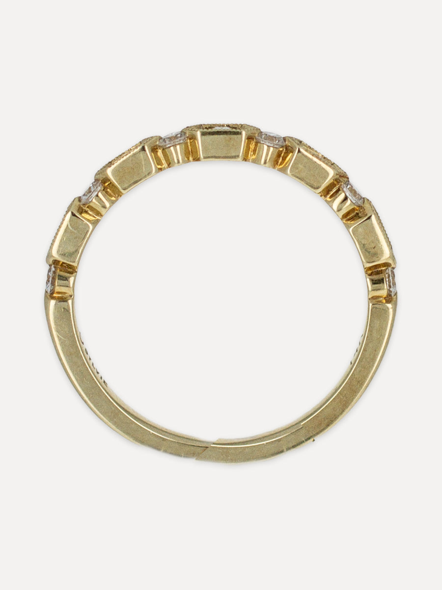 14K Geometric Diamond Stackable Band