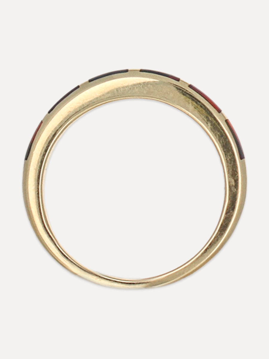 14K Opal Inlay Stacking Band