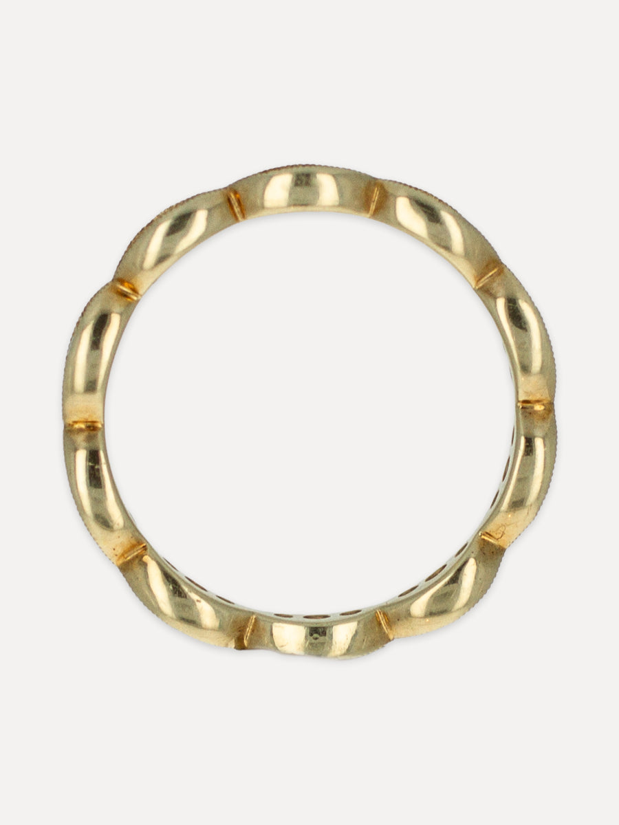 14K Milgrain Marquise Emerald Stackable Band