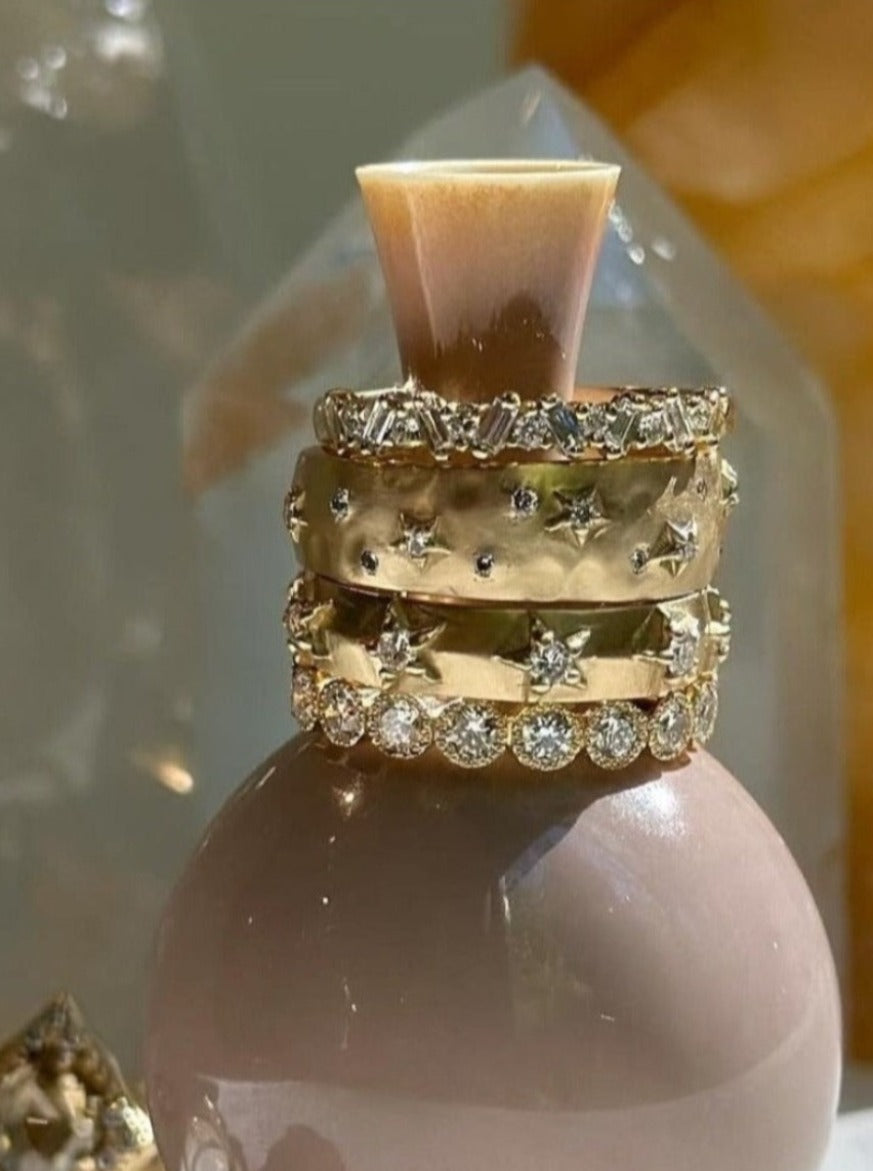 14K Stardust Multi-Diamond Band