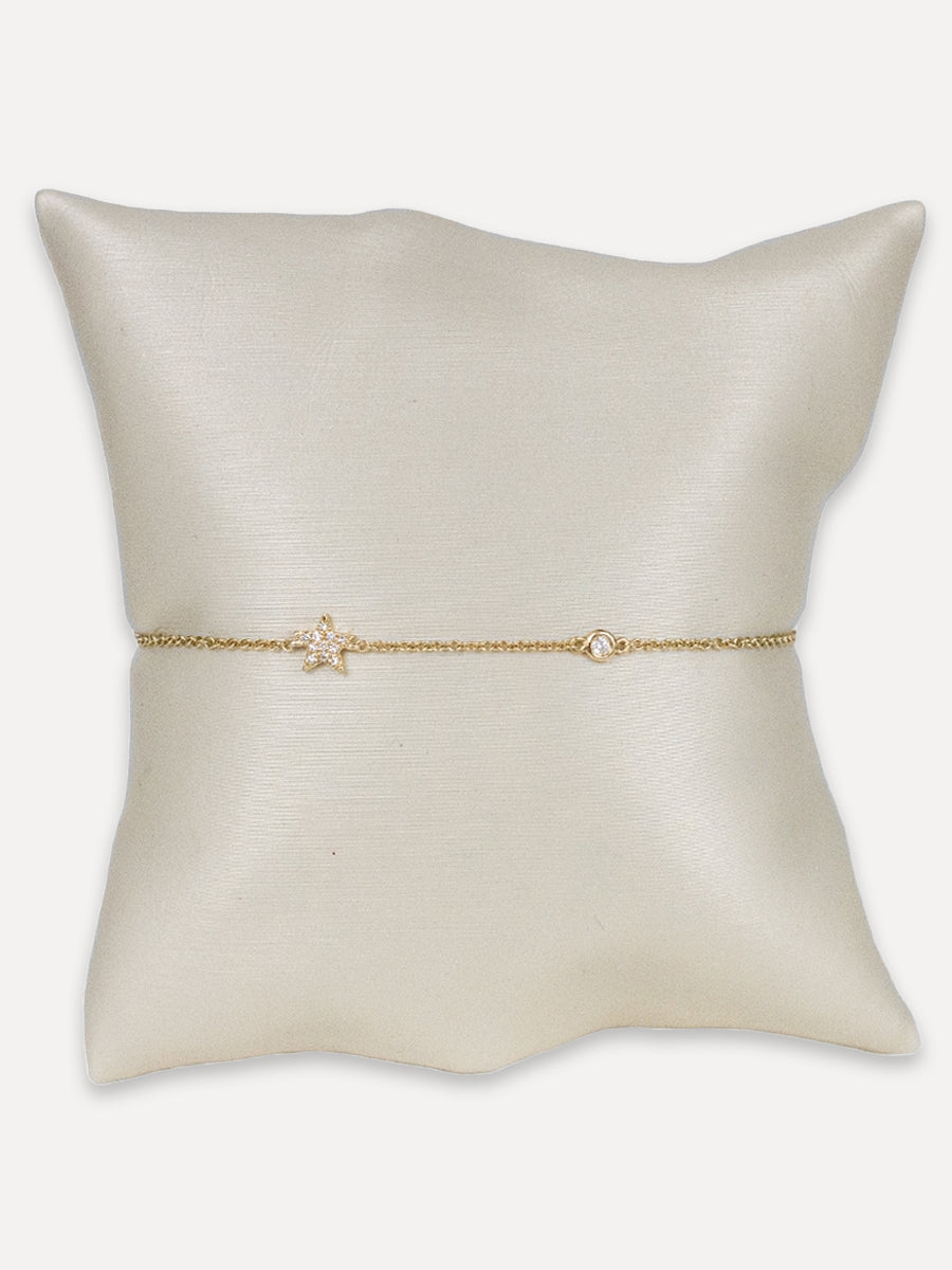 14K Diamond Star Diamond Bracelet