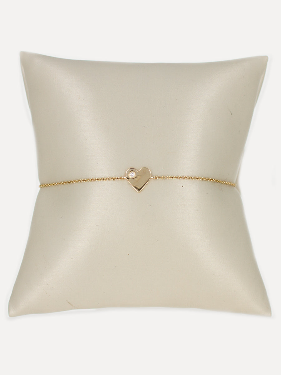 14K Diamond Heart Bracelet