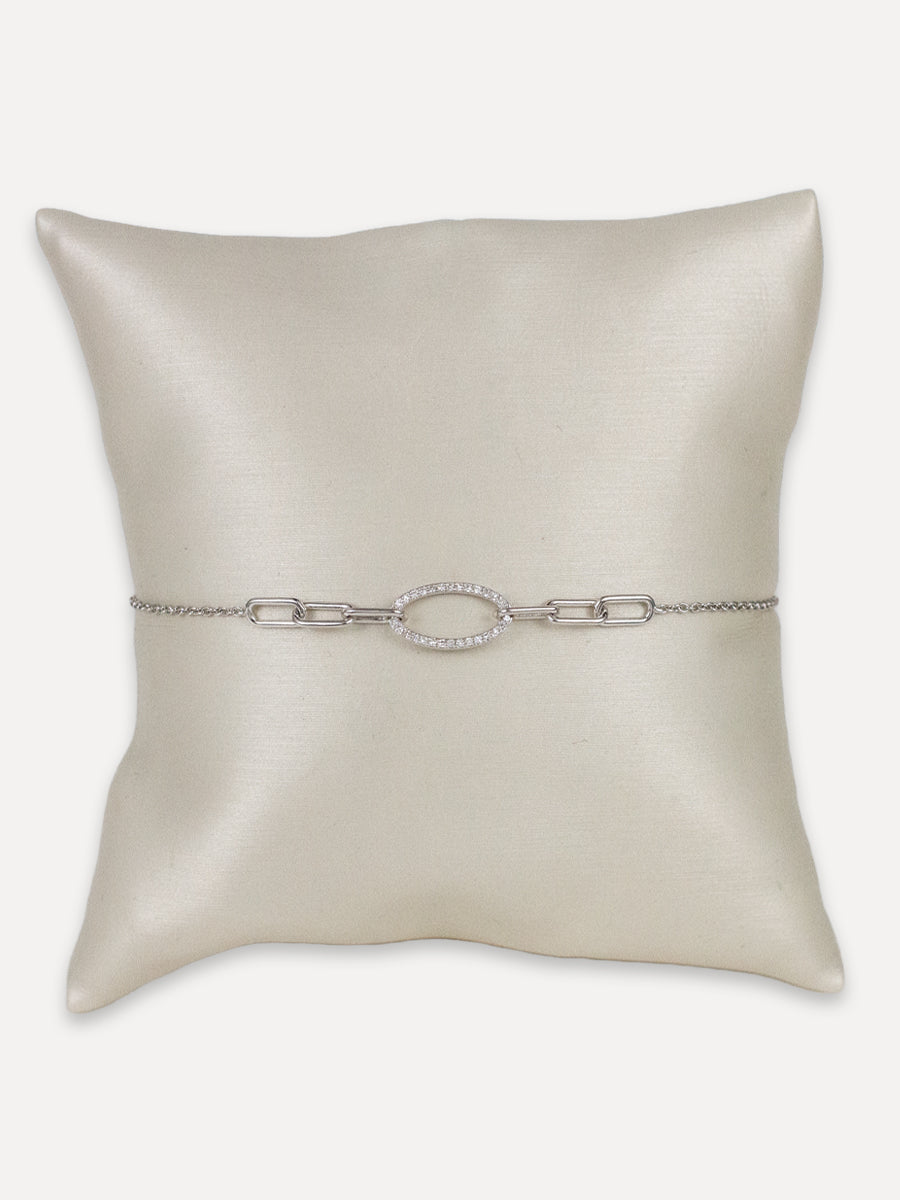 14K Diamond Oval Link Bracelet
