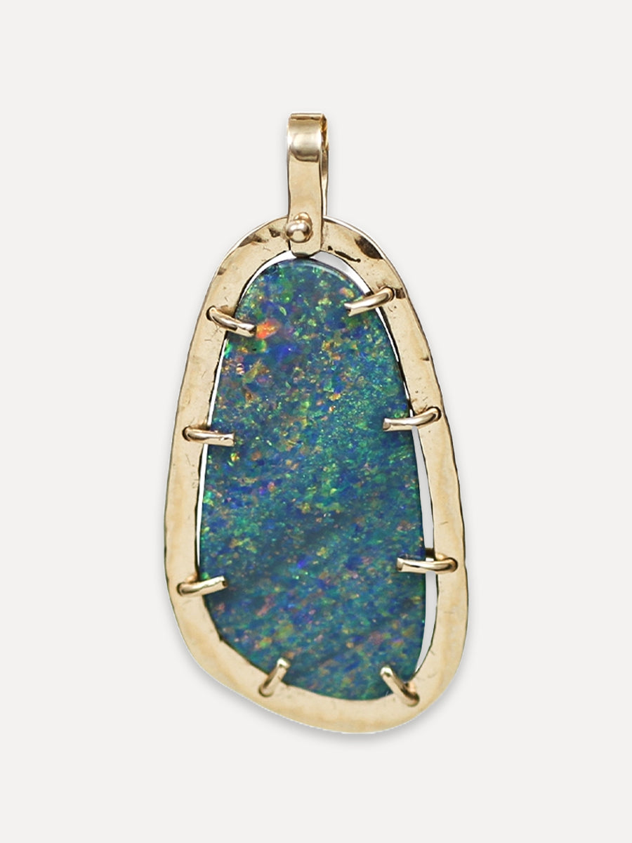 14K Rose Cut Opal Pendant Charm