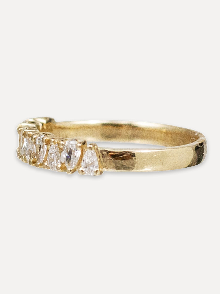 14K Lovers Pear Stacking Band - Diamond