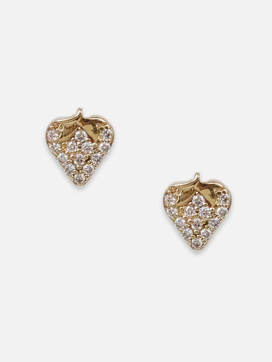 14K Diamond Strawberry Studs