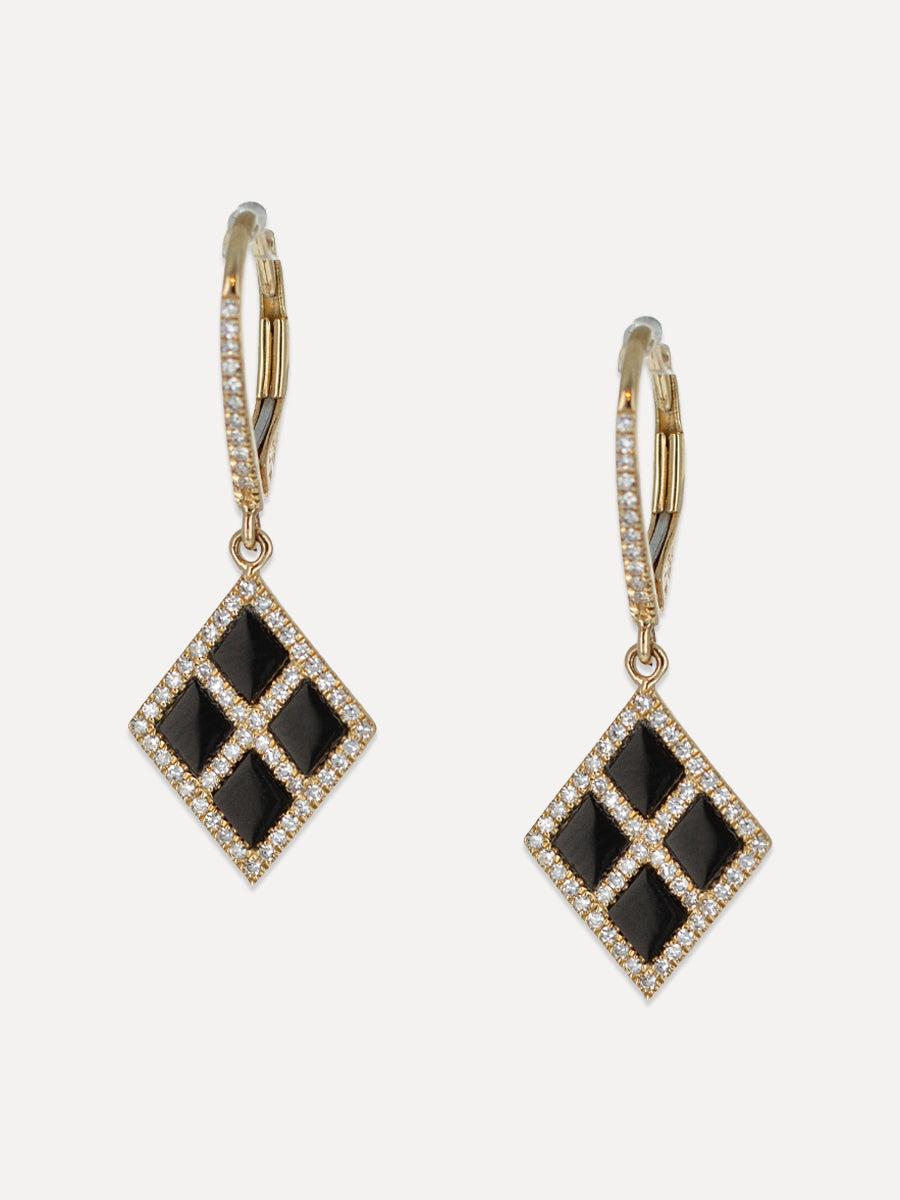 14K Diamond & Black Onyx Radiance Earrings