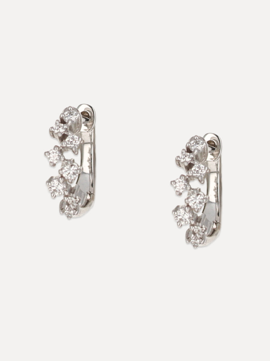 14k Baguette Diamond Whimsy Huggies