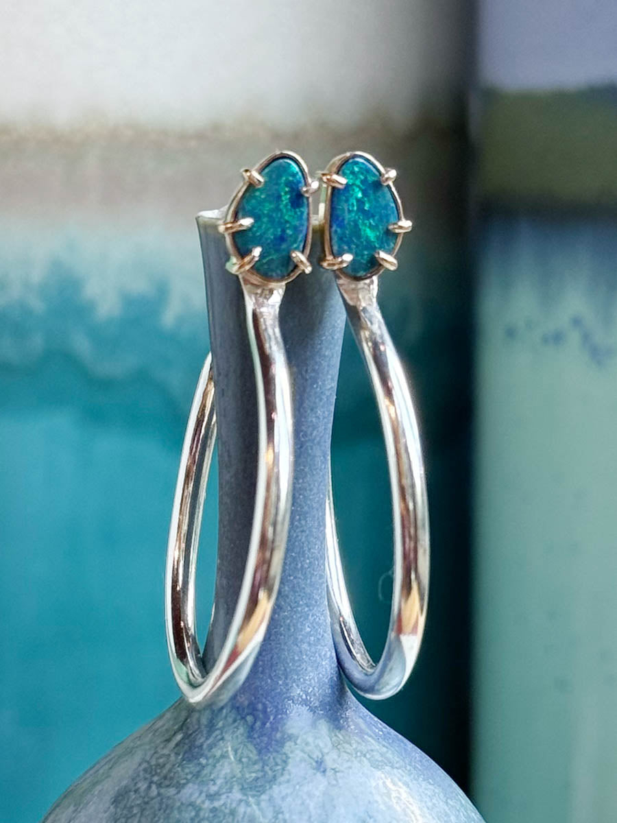 Serpent Australian Opal Hoops