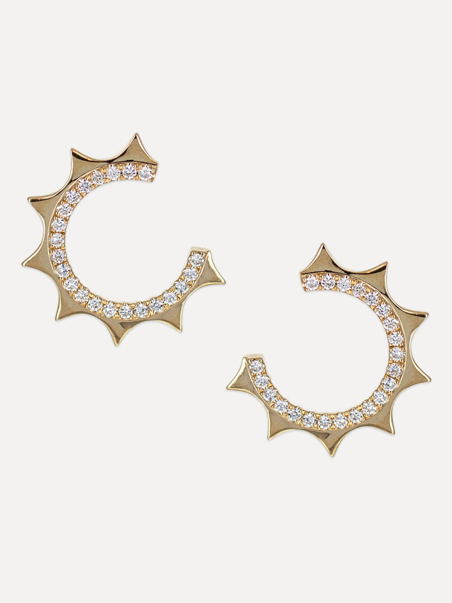 14k Solaz Diamond Open Sun Studs