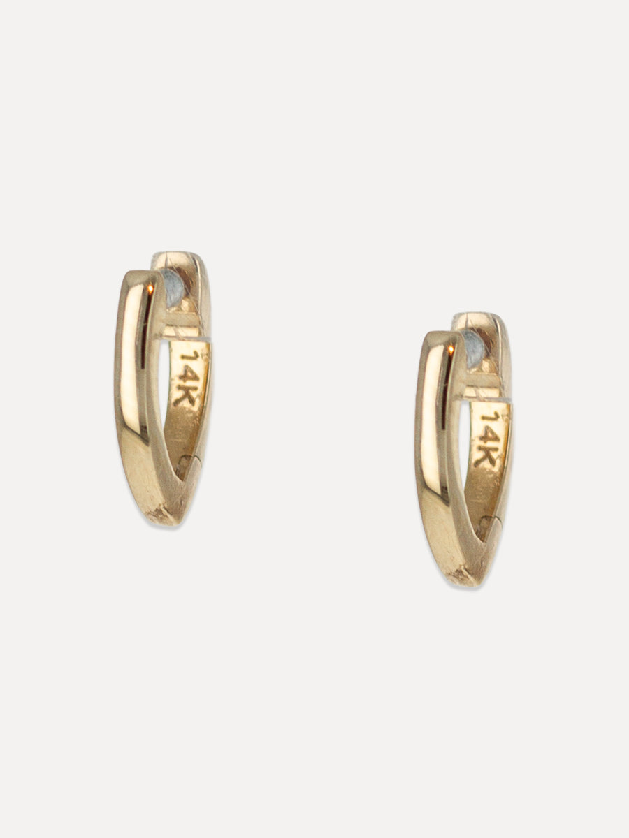 14K Mini Marquise Polished Huggies