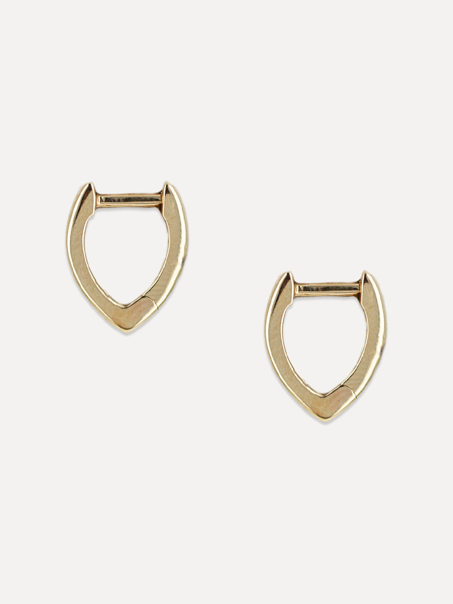 14K Mini Marquise Polished Huggies