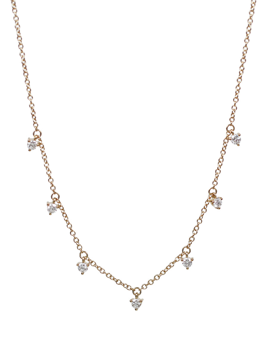 14K Diamond Round 5-Charm Necklace