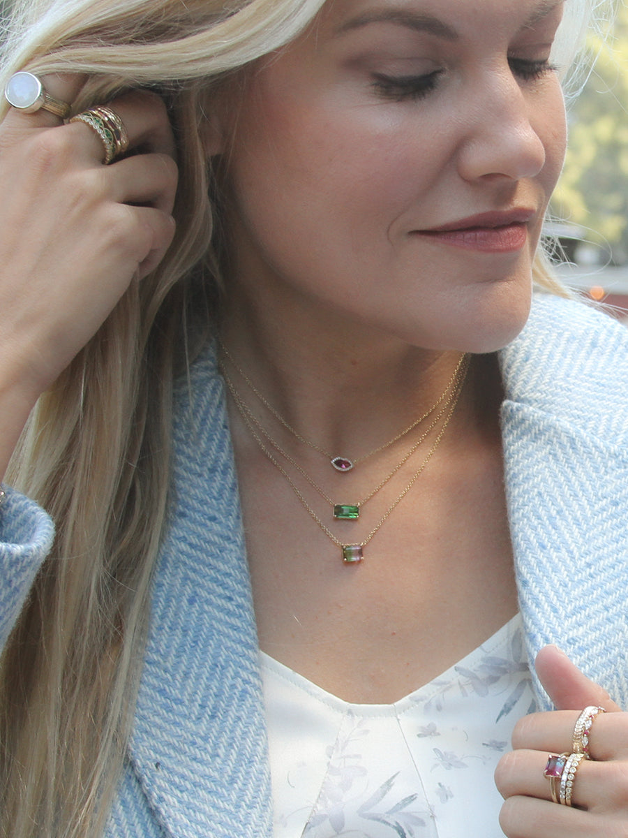 14K Verdant Horizon Green Tourmaline Necklace