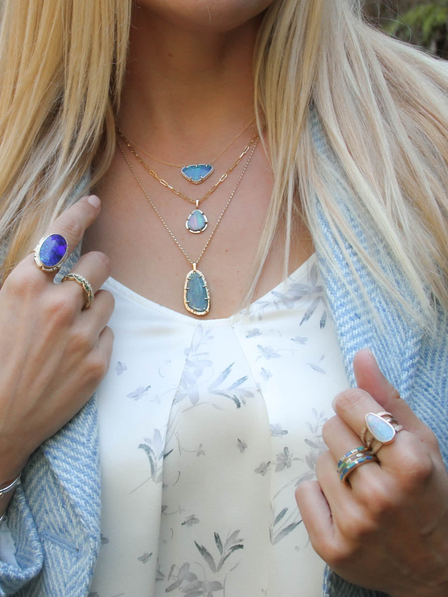 14K Australian Opal Calypso Pendant