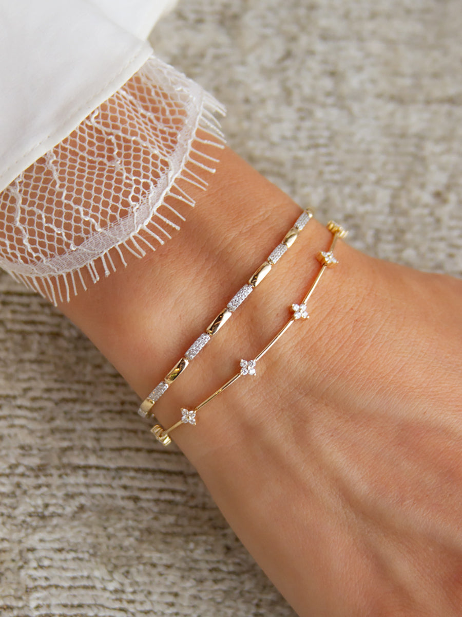 14K Celeste Pavé Diamond Pillow Link Bracelet