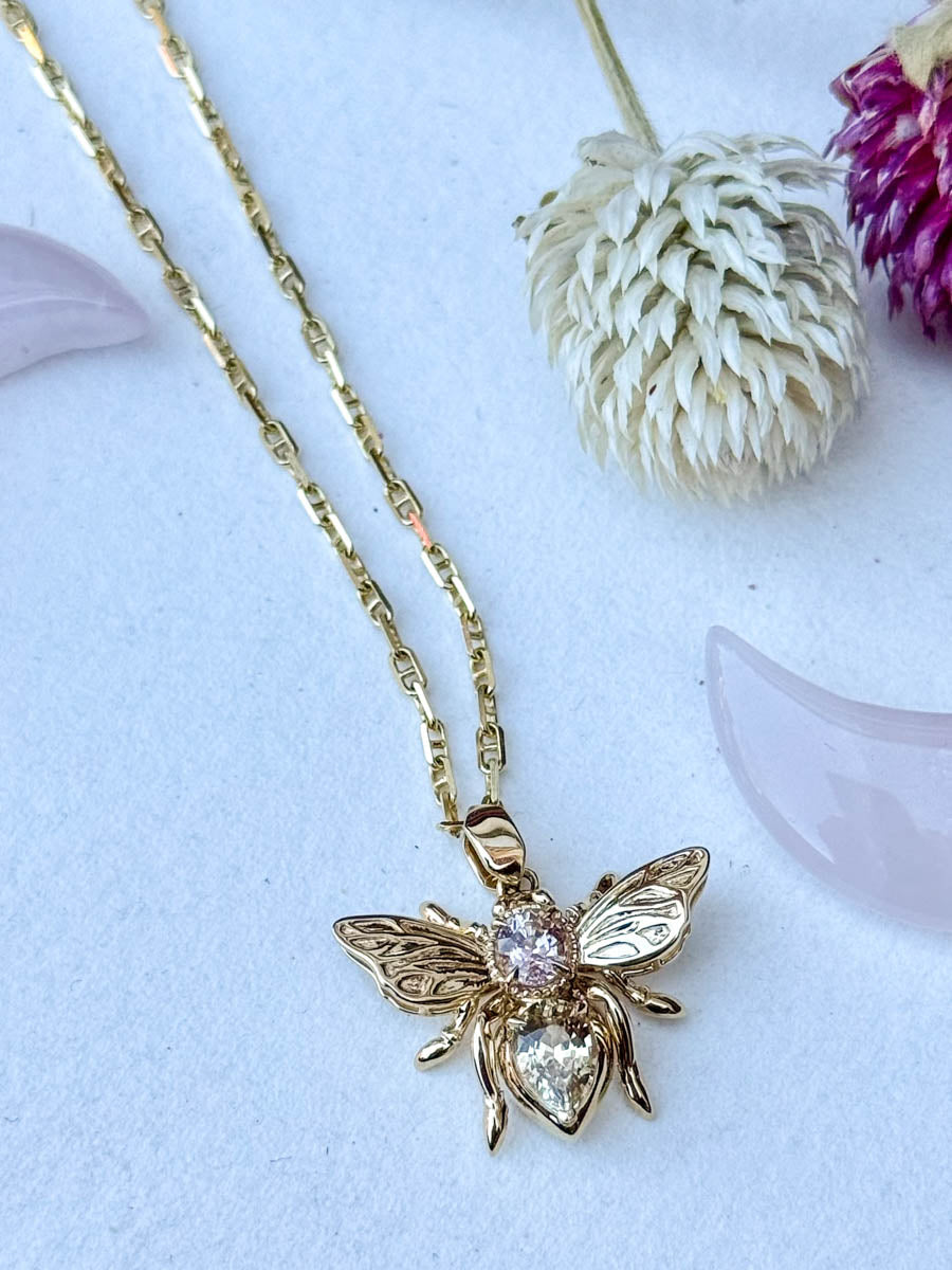 14K Bumblebee Sapphire Charm