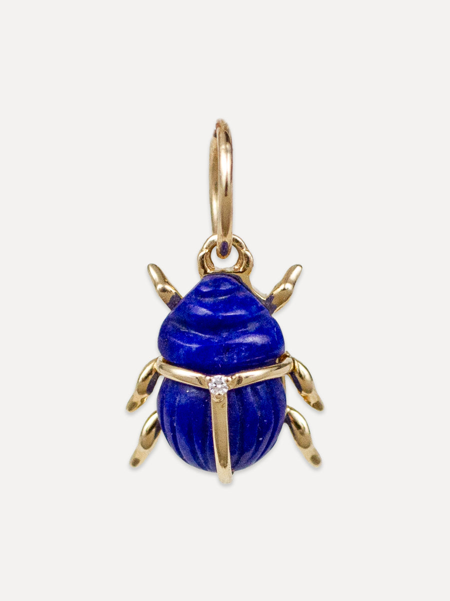 14K Lapis Scarab Charm