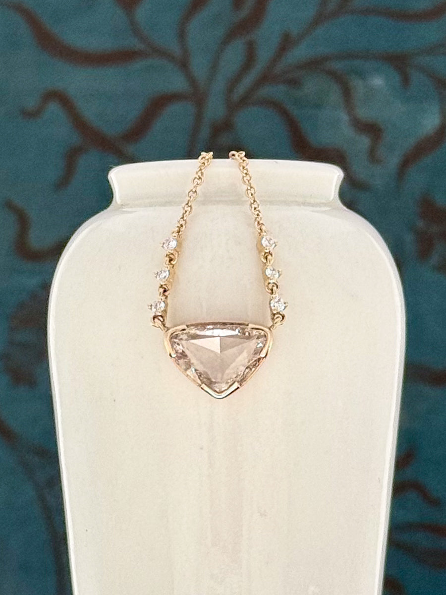 14K Radiant Trillium Diamond Necklace