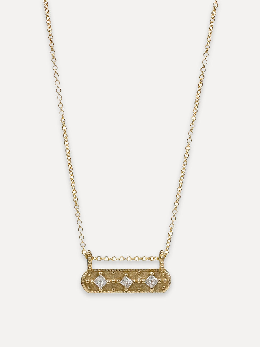 14K Kiran Necklace - horizontal "shining soul"