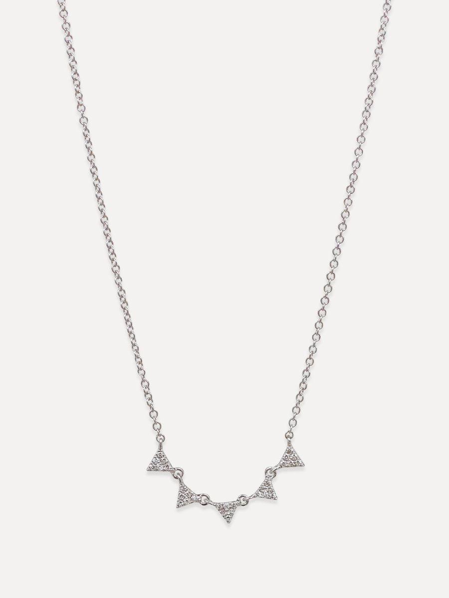 14K Diamond Triangle Necklace