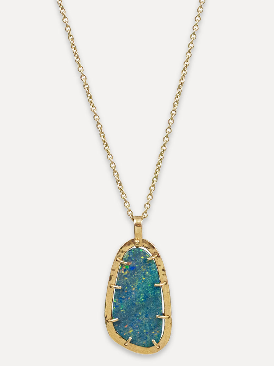 14K Rose Cut Opal Pendant Charm