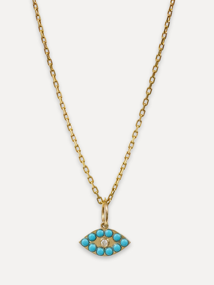 14K Turquoise Eye Charm